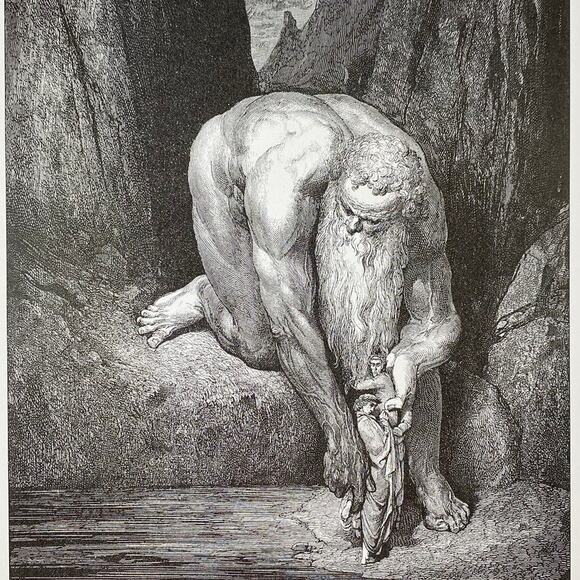 Dore, Divine Comedy, Antaeus, Barrators, Print, Bookplate, Art, ~ 240707-WH 292 - Picture 1 of 4